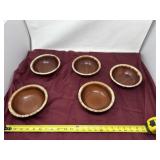Hull Pottery bowls featuring a distinctive brown