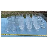 Heavy 12 crystal glasses, wine, juice and tumblers