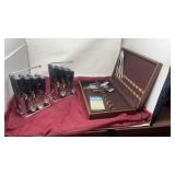 Flatware stainless steel on hangers and a partial