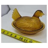 Amber Hen On A nest