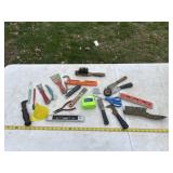 Scrappers, metal brushes, tooth brushes, tape