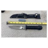 Vtg Bowie Survival Knife , Sheath with Compass,
