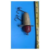 Wooden Pflueger Red & White Globe fishing lure