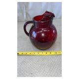 Roly Poly Royal Ruby Red glass pitcher