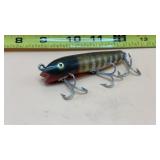 Vtg Wooden Lure classic 'Pikie' style bait