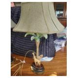 Pair of Safari Style Table Lamps, Giraffe Accents,