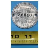 1912 Illinois motor vehicle registration tag,