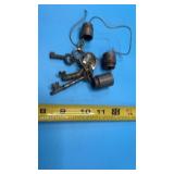 old skeleton keys, Sockets, small padlock secured