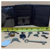 Collection of vintage antique keys, including