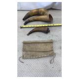 Three Late 18th C. American Powder Horns Hand