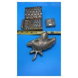 Art Deco-style cigarette and makeup case, Brass