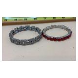 Costume Jewelry silver-tone stretch bangles