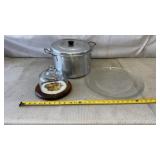 Aluminum Stock Pot, Microwave Plate, Cheese Dish
