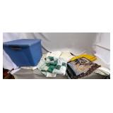 Tote with lid of Throw Blankets and Blankets