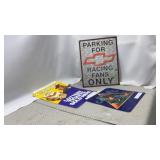 Metal Chevy Sign, Camel Cigarettes promo signs