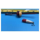 Handmade  wooden red and white topwater fishing