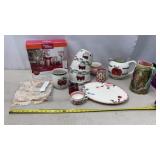 Variety of decorative ceramic kitchenware,