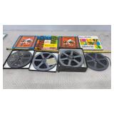 Blackhawk Films 8mm and Super 8 movie reels.