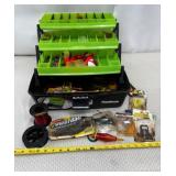 Flambeau Fishing Tackle Box, With Tackle & Metal