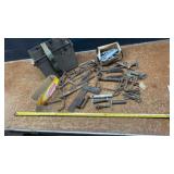 Assorted vintage, forged iron hardware and tools