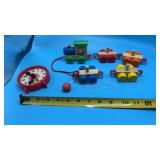 Collection of colorful children's toys-Clock and