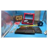 variety of leather corporate gifts, including a