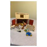 vintage Fisher-Price Play Family Farm set from