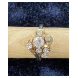 14kt gold diamond cluster ring
