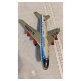 tin litho toy airplane, specifically a