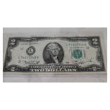 United States $2 bill, specifically a 1976 Series