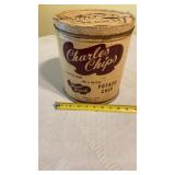 Charlie chips can with old vintage buttons