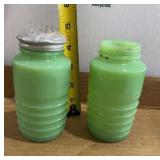 vintage Jeannette Jadeite uranium glass Ribbed