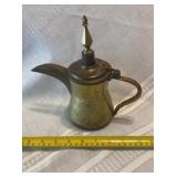 vintage brass Middle Eastern Dallah coffee pot