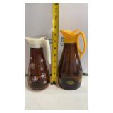 vintage amber glass syrup dispensers were