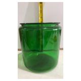 vintage green glass jar
