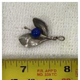 Vintage blue lapis lazuli bead