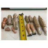 Three vintage porcelain dolls, assorted sizes and