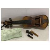 vintage, miniature toy violin or 'folk fiddle,'