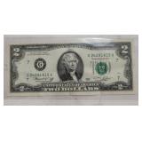 United States $2 bill, specifically a 1976 Series