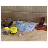 Antique engine parts and tool gauge