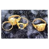 4 rings  10 kt yellow gold 12.71g