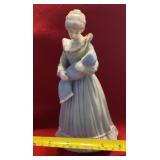 Music box vintage porcelain figurine depicting a
