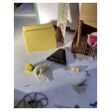 Vintage buttons, hat pens, and more