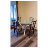 Glass top bamboos table and 4 chairs