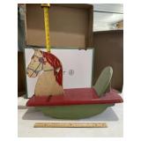 vintage folk  art wooden rocking horse