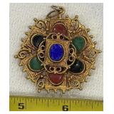 vantage jeweled brooch or pendantSigned by