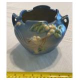 Roseville Pottery Snowberry blue bowl or vase,