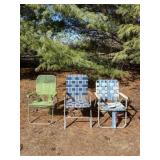 Lawn chairs one needs repaired.