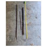 Jack handle, square tubing and pry bar