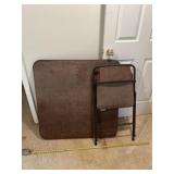 Foldable card table and chair